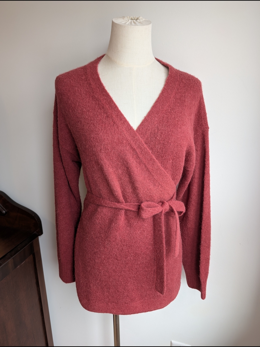 Alpaka Alpaca/Wool BlendWrap Cardigan Sweater - Dusty Rose